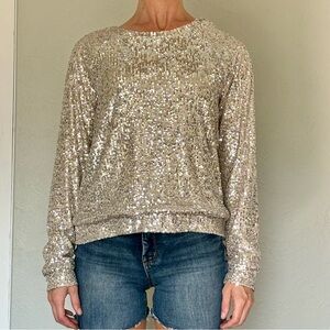 Sparkly sequin sweater! Gold and shiny for any special occasion!